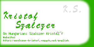 kristof szalczer business card